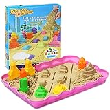 Motion Sand Mini City Molds Set Play Sand Includes 2 lbs Natural Play Sand, 1 Tray, 1 Slicing Tool, and 9 Molds for Kids 100% Non-Toxic Sand Molding Kit for Children and Adult