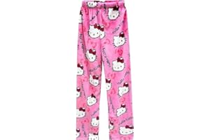 TONYOPT Anime Pajamas for Women Girls Cute Cartoon Cat Print Flannel Christmas Halloween Kawaii Casual Sleep Pajama Pants