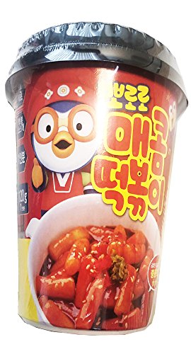 Pororo Instant Microwaveable Tteokbokki Hot and Spicy Korean Rice Cake Soup 4.23 oz