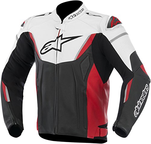 Alpinestars GP-R Leather Men's Riding Jacket (White/Black/Red, Size 56)