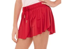 Pink Angel Butterfly Girls’ Flowy Athletic Shorts with Phone Pocket Double Layered Design School, Camp, and Active Play