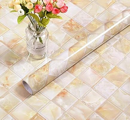 Bestery Redodeco Backsplash Tiles Self Adhesive Marble Gloss Vinyl