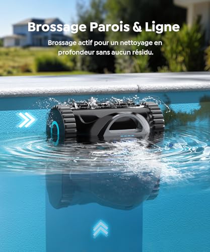 BRINBO C1 Pool Robot Bottom and Walls, Double Filter, Wireless Pool Robot, 7 Cleaning Modes, 170-180 Min Autonomy, Powerful Vacuum Cleaner for Pools up to 150 m², Mica Grey