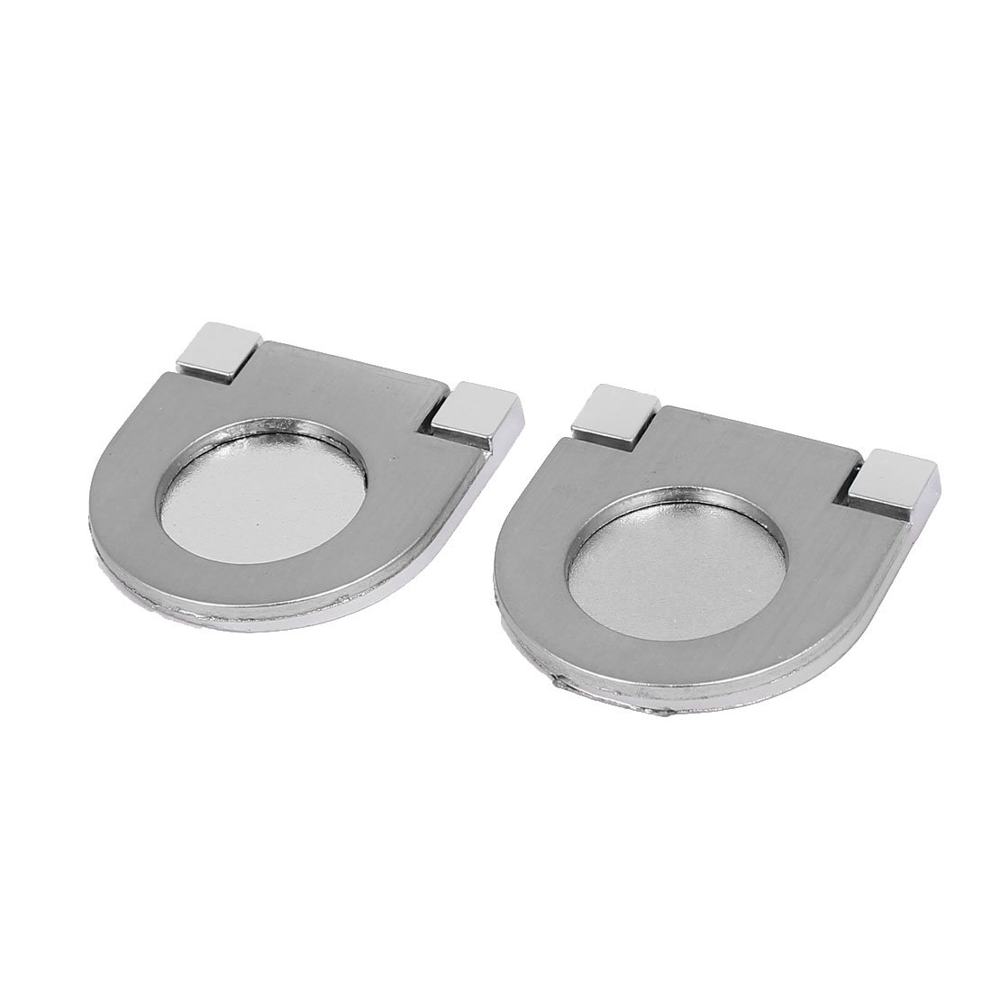 Sourcingmap Wardrobe Drawer Concealed Hidden Recessed Grip Pull Handle Silver Tone 2pcs