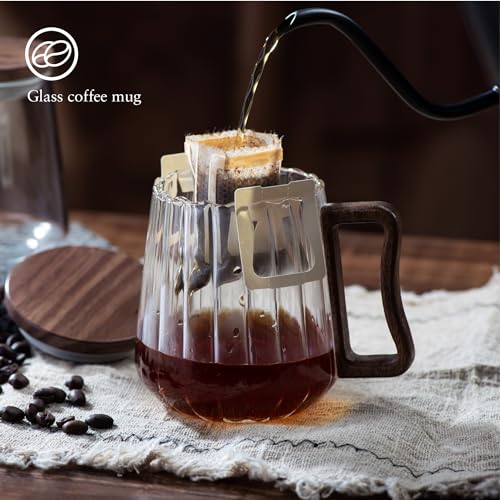 Tea Cup with Infuser and Lid, Glass Tea Cup, Borosilicate Glass Mug, 17oz Tea Mug, Clear Tea Cup for Loose Leaf Tea, Blooming Tea, Tea Bag (Threaded Mug)