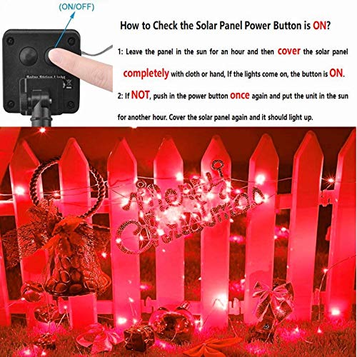Mother\'s Day Gift Solar String Lights (2 Pack) ,Solar Fairy Lights,16.4Ft 50LEDS IP65 Waterproof Wire Lighting for Indoor Outdoor Christmas Tree Halloween Home Garden Wedding Party Decoration(Red)