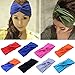 Wowlife Contrast Color Women Girls Wash the Face Headbands Headwrap Hair Band Yoga Turban Twist Headband Cross Knot Hair Bands(Black)