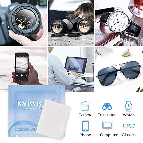 image for KARISVISUAL Optical AntiFog Lens Cleaning Wipes Pre-moistened Non-Scra
