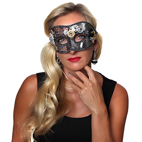 Making Believe Silver Steampunk Half Mask