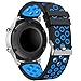 CreateGreat for Samsung Gear S3 Frontier and Classic Watch, Soft Replacement Breathable Sport Bands with Air Holes for Samsung Gear S3 Smart Watch Band(Black Blue)