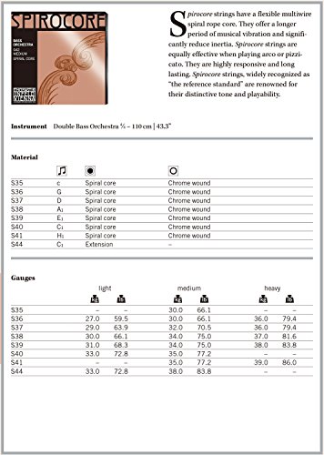 Thomastik-Infeld Spirocore Orchestra Double Bass Set - 4/4 Scale - No. S42