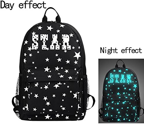 (Luminous)Men's ladies Travel Bag Junior High School Students Middle School Students Boys Girls Fashion Trends Backpack (Star)