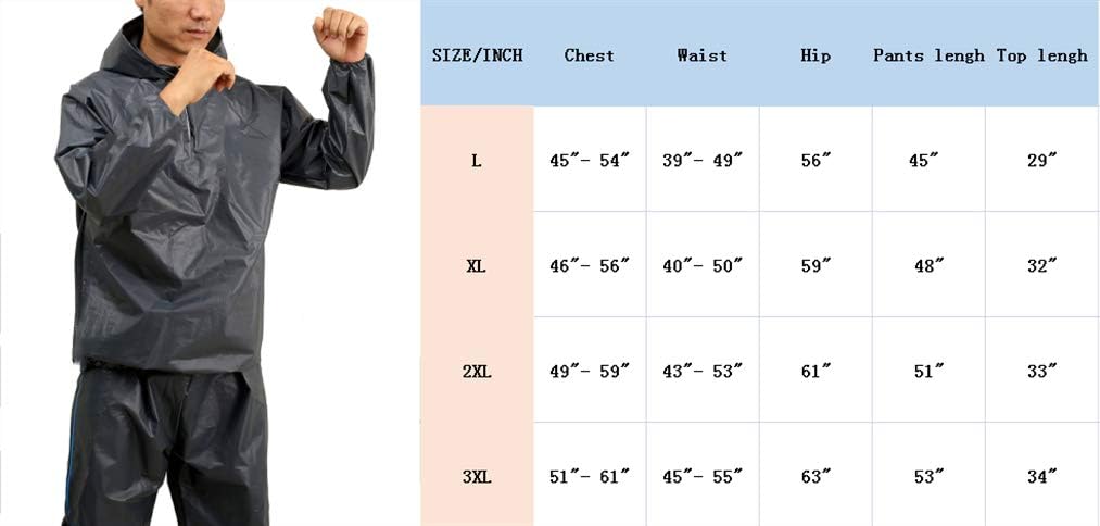2021 Upgrade New EVA Heavy Duty Sauna Suit Gym Fitness Workout Sauna Jacket and Sauna pants Full Body Anti-Rip Sweat Suits PVC Sweat Sauna Suit for Men Women | Windproof, Waterproof : Sports & Outdoors