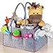 Baby Diaper Caddy Organizer, Nursery Storage Organizer, Portable Changing Table Basket Great Bin for Baby Girls & Boys, Car Travel Tote Bag and Shower Gift by Bubbaloo (Playful Pink)