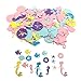 Mermaid Party Decorations, Recosis 57 Pcs Pom Poms Paper Tassel Garland Mermaid Confetti Balloons for Mermaid Birthday Baby Shower Frozen Under the Sea Party Supplies - Teal Lavender Purple
