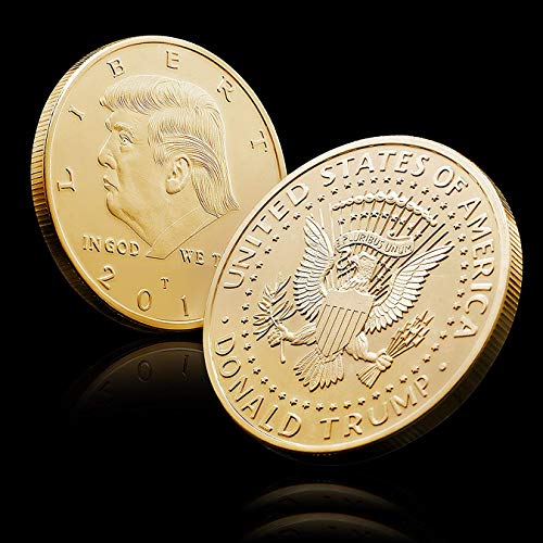 moneda trump; moneda coleccionable conmemorativa grande de diseño original del águila de los estados unidos chapada en oro de 24 quilates 2020 donald trump