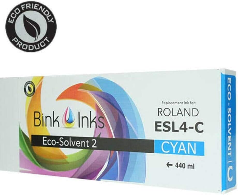 Bink Inks Replacement Cyan 440mL Eco-Sol MAX 2 Ink Cartridge for Roland Printers ESL4-4C