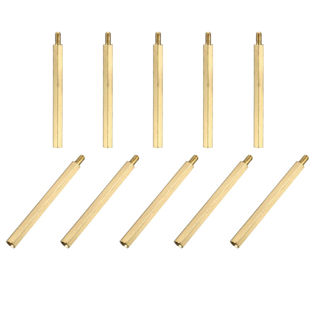 Sourcingmap M3x50mm+6mm Male-Female Brass Hex PCB Motherboard Spacer Standoff for FPV Drone Quadcopter, Computer & Circuit Board 20pcs