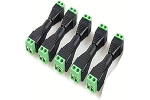 [DC Power Connector] 5pcs DC 12V Power Connector | Male/Female Socket Barrel Plug Adapter 5.5mm x 2.1mm for LED Strip CCTV Ca
