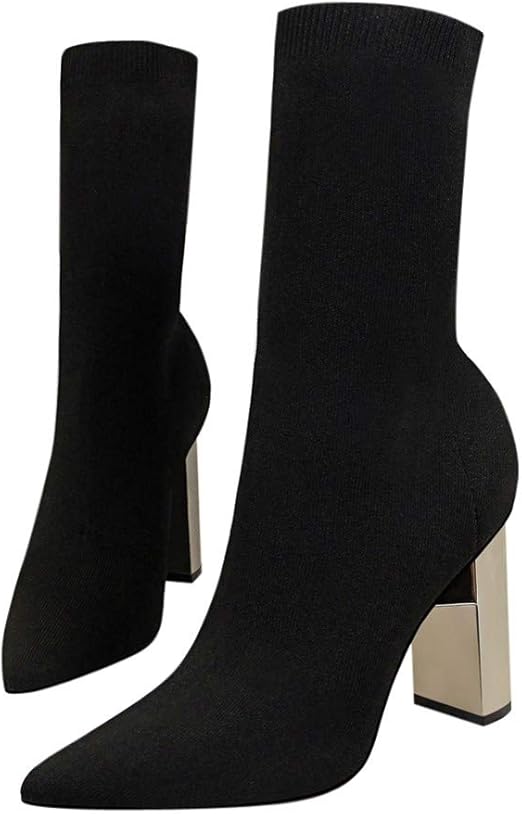 black rubber heel boots