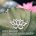 Lotus Fun 925 Sterling Silver Bracelet Vintage Classic Hollow Out Lotus Flower Adjustable Bracelets with Chain length 6.5''-7.6'', Handmade Unique Jewelry Gift for Women and Girls
