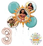 Mayflower Products Moana 3rd Birthday party Supplies and Princess Balloon Bouquet Decorations
