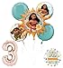 Mayflower Products Moana 3rd Birthday party Supplies and Princess Balloon Bouquet Decorations