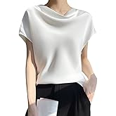 Women's Cowl Neck Satin Camisole Vest Silk Loose Sleeveless Tank Tops