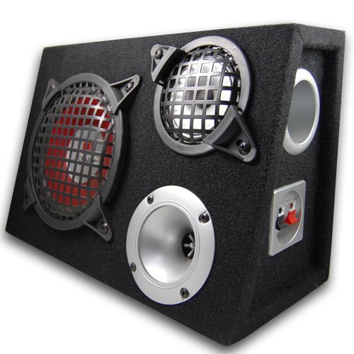 Visonik V6TBX 200 Watt 3 Way Loaded Sub Enclosure Car Speaker Bass Sub