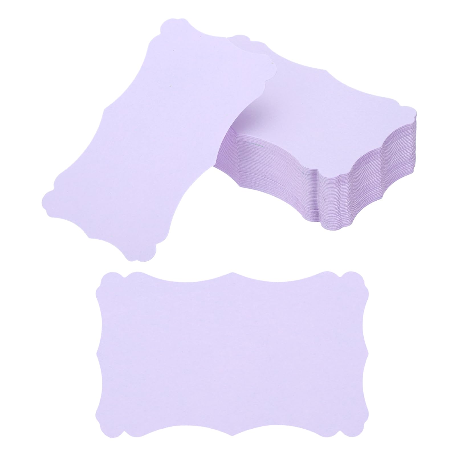 PATIKIL 3"x5" Blank Paper Business Cards, 120 Pack Small Index Flash Cards Words Message Note Card Mini Paper Tags Lace for DIY Gift, Light Purple