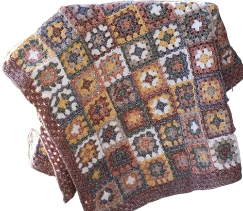 FFKHYCA Crochet Kit for Beginners Blanket Granny Square with Step-by-Step Video Tutorial Learn How to Crochet Throw for Adults Kids, Great Gift for Crochet Lovers, 105 * 80cm