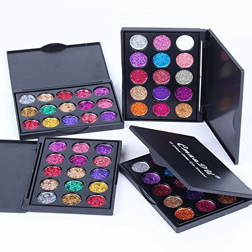 shamrock58 CmaaDu Multicolor Shimmer Glitter Eye Shadow Powder Palette Matte Eyeshadow Cosmetic Makeup 15 Colors (A)