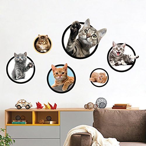 (29"w x 17"h) High Definition DIY Various Hello Cats Animals Wall Stickers Decals Decorations for Children Nursery Kids Room Bedroom