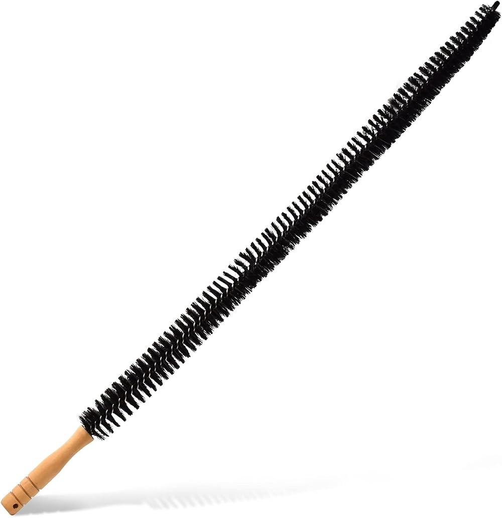 Joeji's Kitchen Radiator Cleaner Brush Long Thin Bristles Wooden Handle