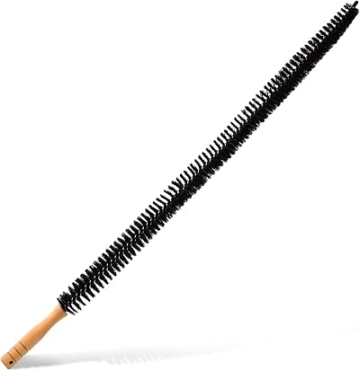 Joeji's Kitchen Radiator Cleaner Brush Long Thin Bristles Wooden Handle