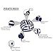 DaMeru European Made Lab Tested Large Stuffed Animal Storage Bean Bag Cover | The Ultimate Storage Solution to Clean Up & Organize Kid's Room | Free E-Book (Blue-Black/White)