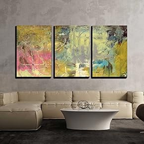 Abstract Painting Analog Painted Mixed Media Grunge x3 Panels