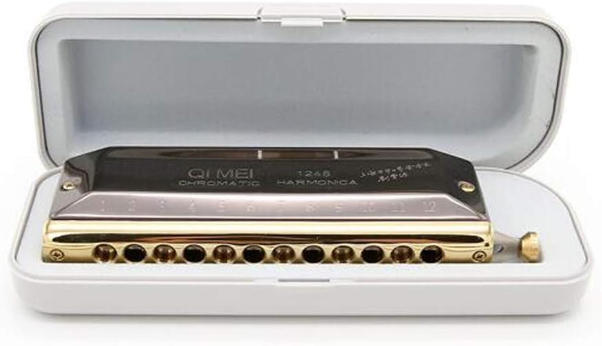 Harmonica 12-hole Professional High-end Chromatic Harmonica, Key C, Gold Black, Suitable For Beginners Self-study Practice, Advanced Performances, Creation. A Great Gift For Friends zhihao