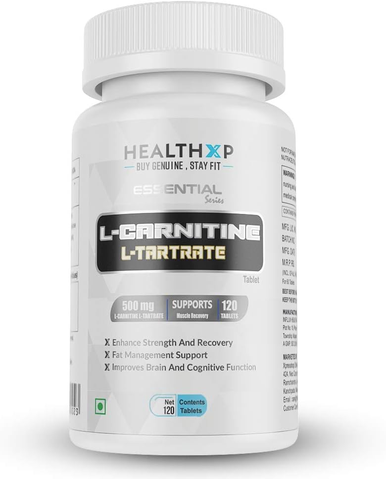 HealthXP Essential Series L-Carnitine + L-Tartrate 120 Tablets