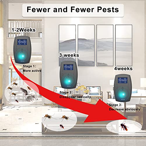 Kiwinurse Ultrasonic Pest Repeller Electronic Insect Repellent Indoor Plug in Pest Control Repel Roach, Rodent, Mouse, Bugs, Mosquito, Mice, Spider Black 1 Pack