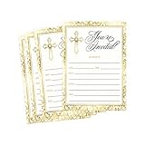 50 Gold Religious Invitations, Confirmation, Holy Communion, Baptism, Christening, Baby Dedication or Blessing, Reconciliation, 1st First Communion Invites, Easter Party Invitation Cards