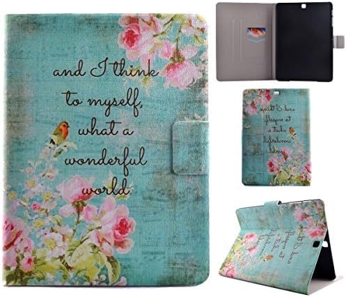 DAMINFE Samsung Galaxy Tab S2 9.7 Inch/T810/T815 Cover, Elegant Stylish Rose Blossom Pattern Pu Leather Magnetic Flip Protect Stand Case Cover for Samsung Galaxy Tab S2 9.7 Inch/T810/T815