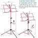 K KASONIC - Music Stand, 2 in 1 Dual-Use Folding Sheet Music Stand & Desktop Book Stand, Portable, Lightweight with Music Sheet Clip Holder & Carrying Bag Suitable for Instrumental Performance (Pink)