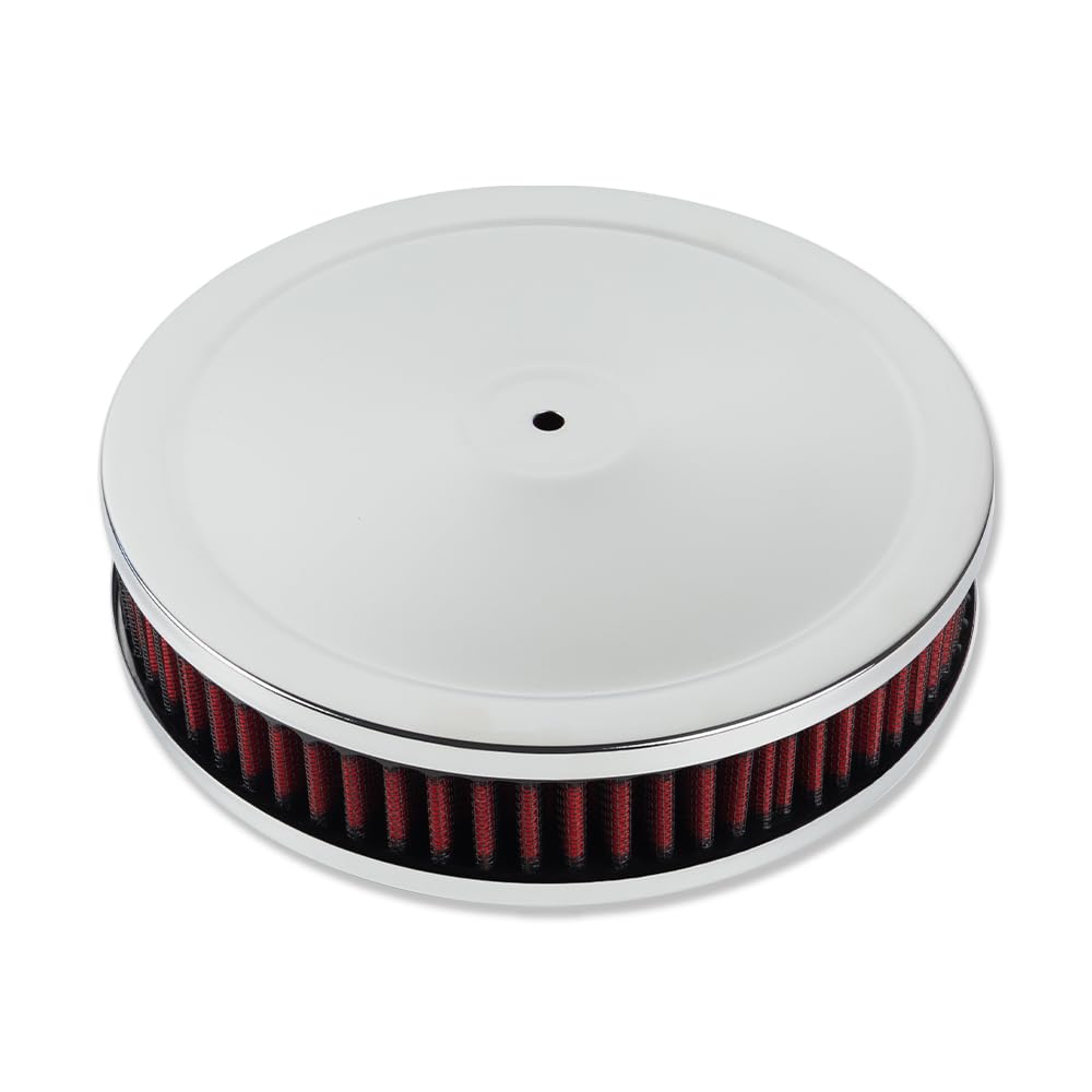 Photo 1 of IMOOA 9" x 2" Round Muscle Top Air Cleaner with Red Washable Element For Chevy Ford Mopar