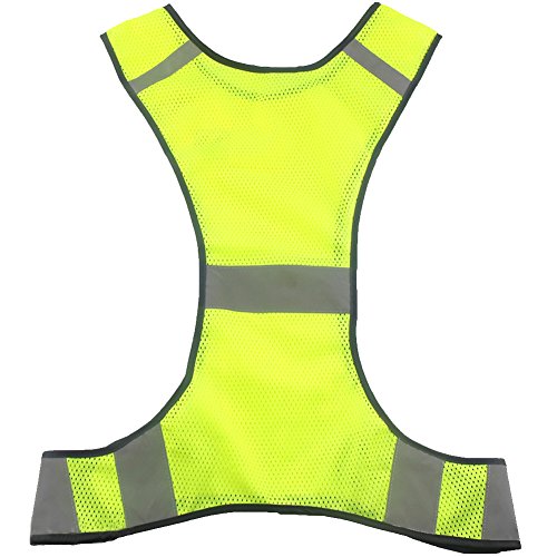 Ueasy High Visibility Running Cycling Safety Vest Reflective Vest With Reflective Stripes (Yellow)