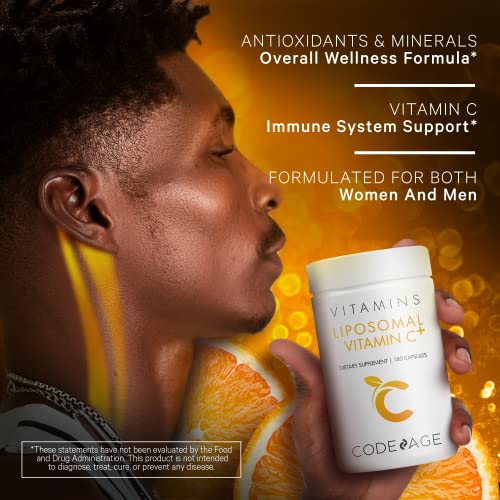 Codeage Liposomal Vitamin C 1500mg with Zinc, Elderberry, Citrus