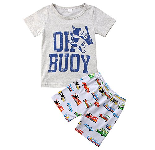 Baby Boys' 2-Piece Outfit Set Tee and Shorts (Grey 2, 4T) - Thumbnail 7