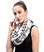 Lina & Lily Sugar Skull Print Women's Infinity Scarf Lightweight (White)