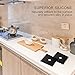 Keliiyo Stove Burner Covers Stove Counter Gap Cover - FDA Approved Burner Protectors & Stove Gap Filler Cover | Seals Spill Guard for Stove, Counter, Washer, Dryer, Heat Resistant & Easy Clean(Black)