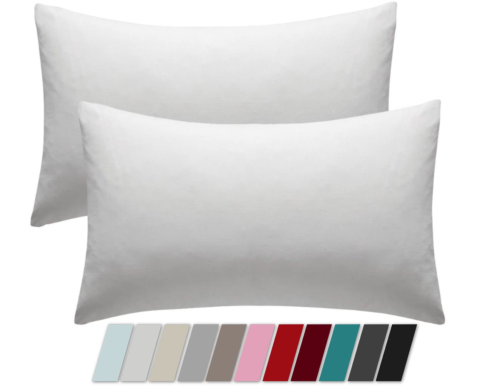 Adam Home Cotton Rich Pillow Protectors Pillowcases Pack Of 2 Hotel Quality Premium Touch Comfort Pillow Encasements Pillow Cases 2 Pack Long Lasting Soft & Comfortable Pillow Cases 50x75 cm White